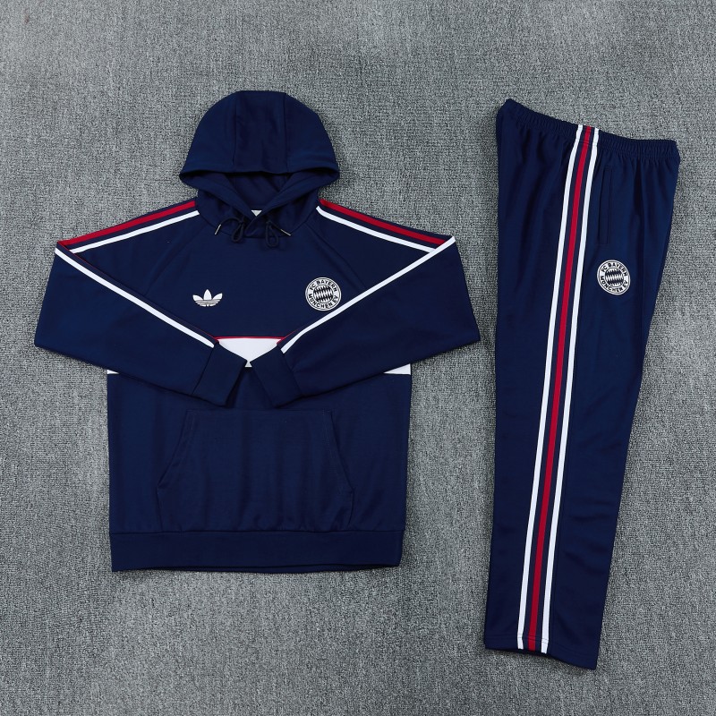 26/27 Bayern München Royal Blue Hoodie Full Zipper Jacket + Long Pants