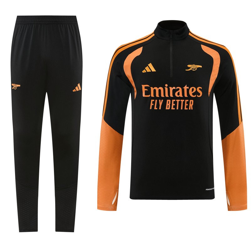 26/27 Arsenal Black Half Zipper Jacket Tracksuit + Long Pants