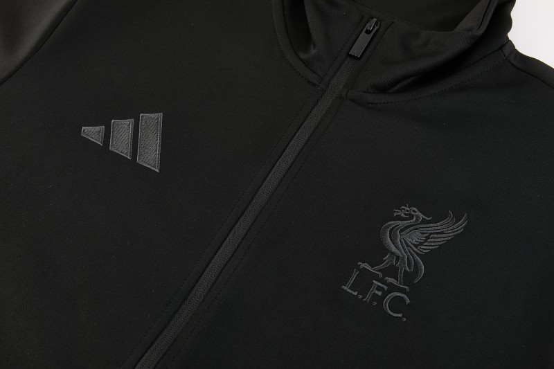 26/27 Liverpool  Black Full Zipper Jacket Tracksuit + Long Pants