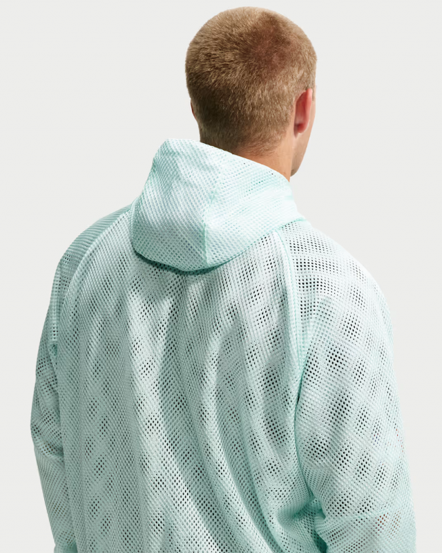 26/27 France Light Green Mesh Anthem Full Zipper Hooded Windbreaker Jacket