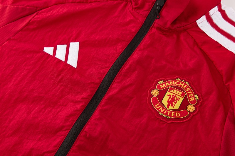 26/27 Manchester United FC Red Full Zipper Windbreaker Jacket