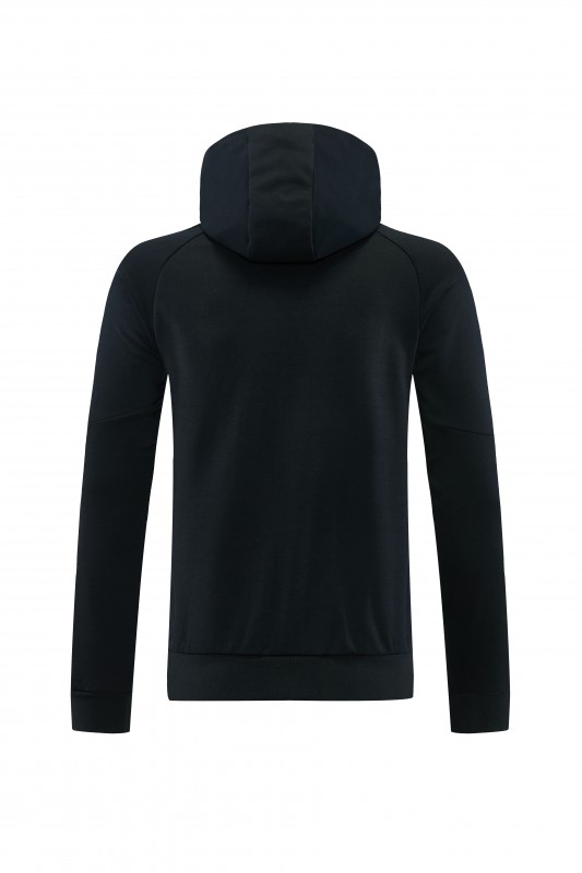 26/27 Adidas M06  Black Full Zipper Hooded Jacket Tracksuit + Long Pants