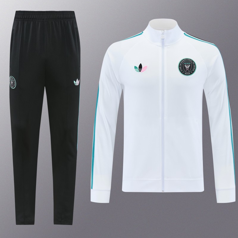26/27 Inter Miami CF White Full Zipper Jacket Tracksuit + Long Pants