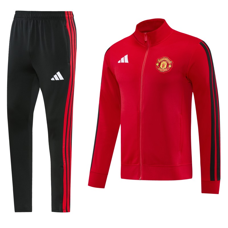 26/27 Manchester United Red Full Zipper Jacket Tracksuit + Long Pants
