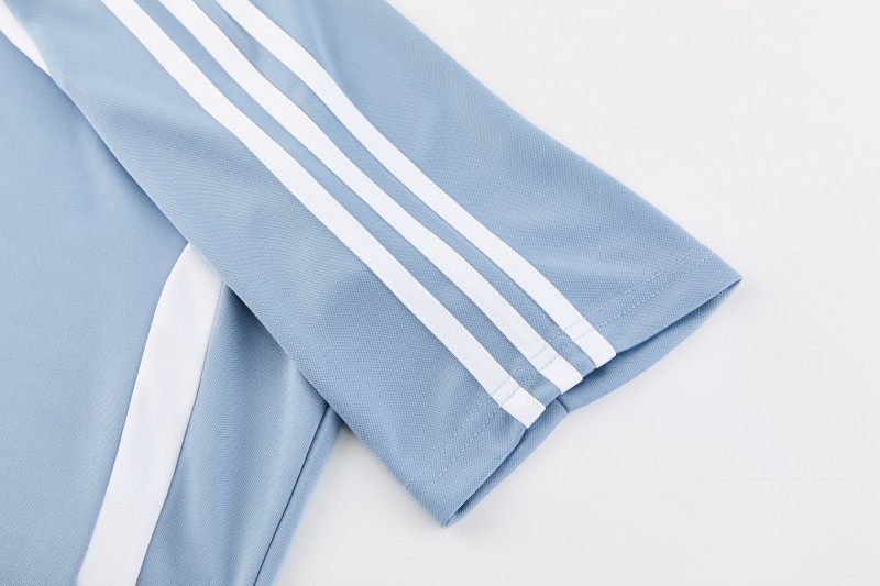 26/27 Adidas 16 Blue Grey Short Sleeve+Soccer Shorts