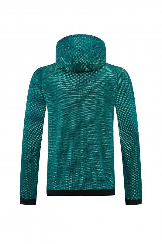 26/27 Brazil  Green Mesh Anthem Full Zipper Hooded Windbreaker Jacket