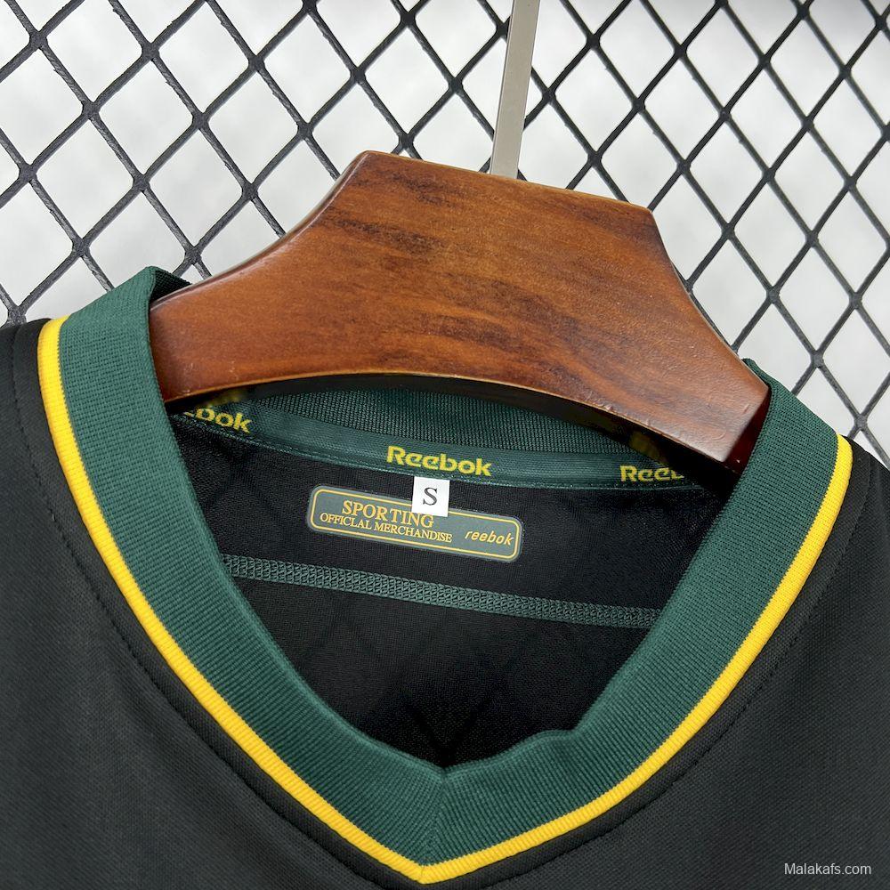 2002/03  Sporting CP Retro Away Black with Yellow Sleeves Jersey