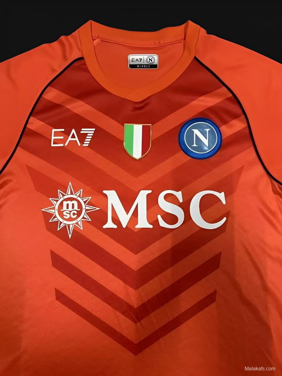 23/24 Napoli Orange Goalkeeper Jersey