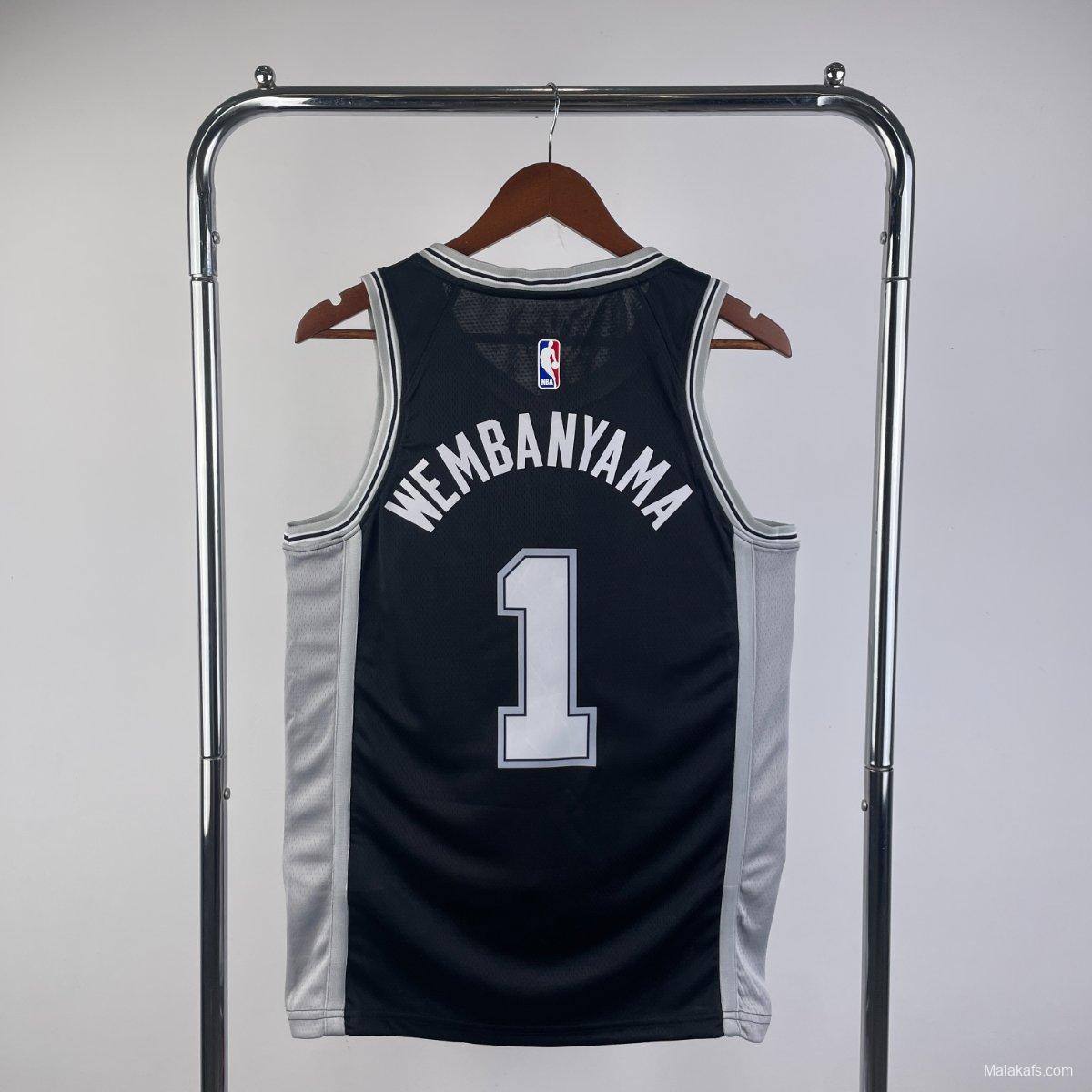 San Antonio Spurs Victor Wembanyama #1 2023/24 Away Jersey