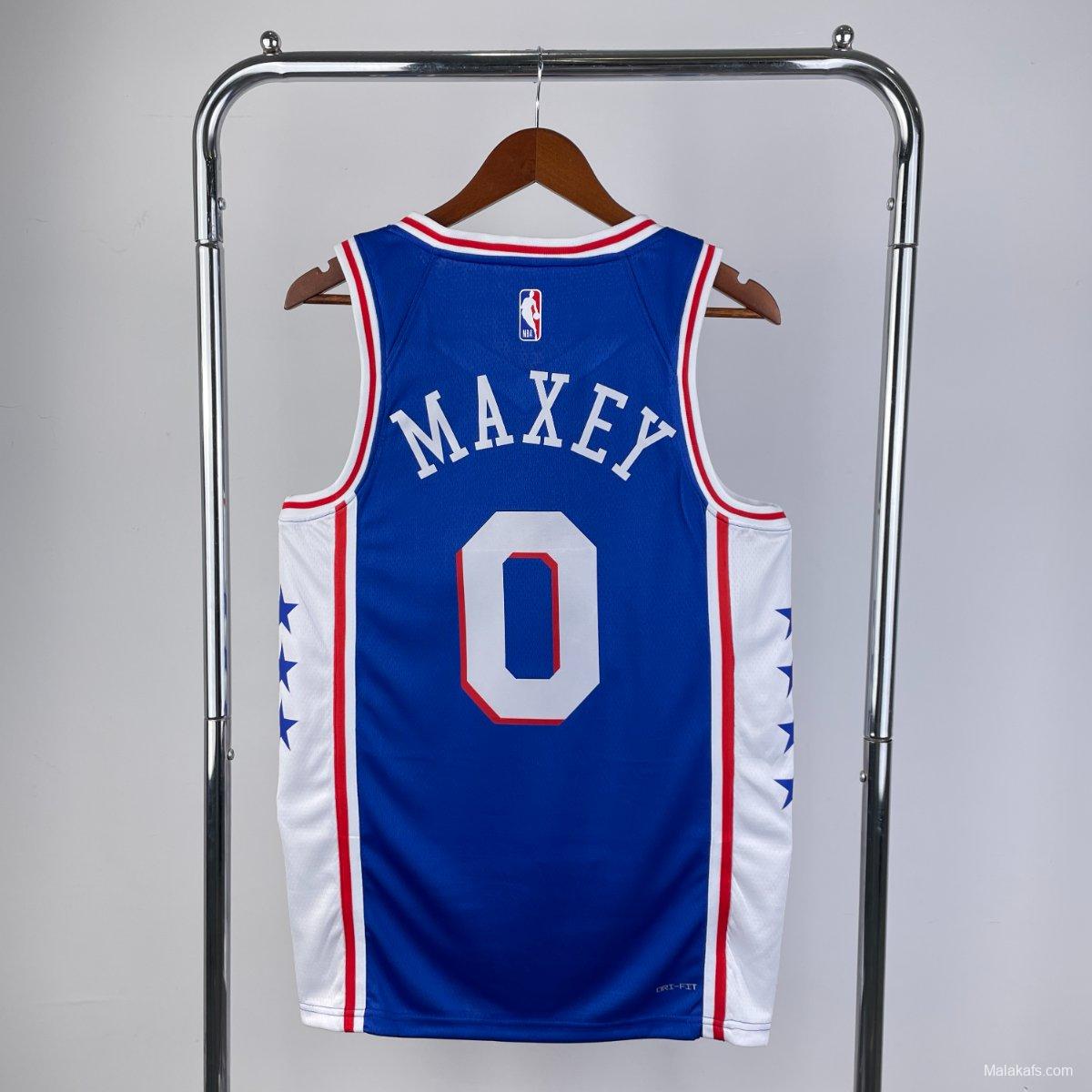 Philadelphia 76ers Tyrese Maxey #0 2023/24 Icon Edition Jersey