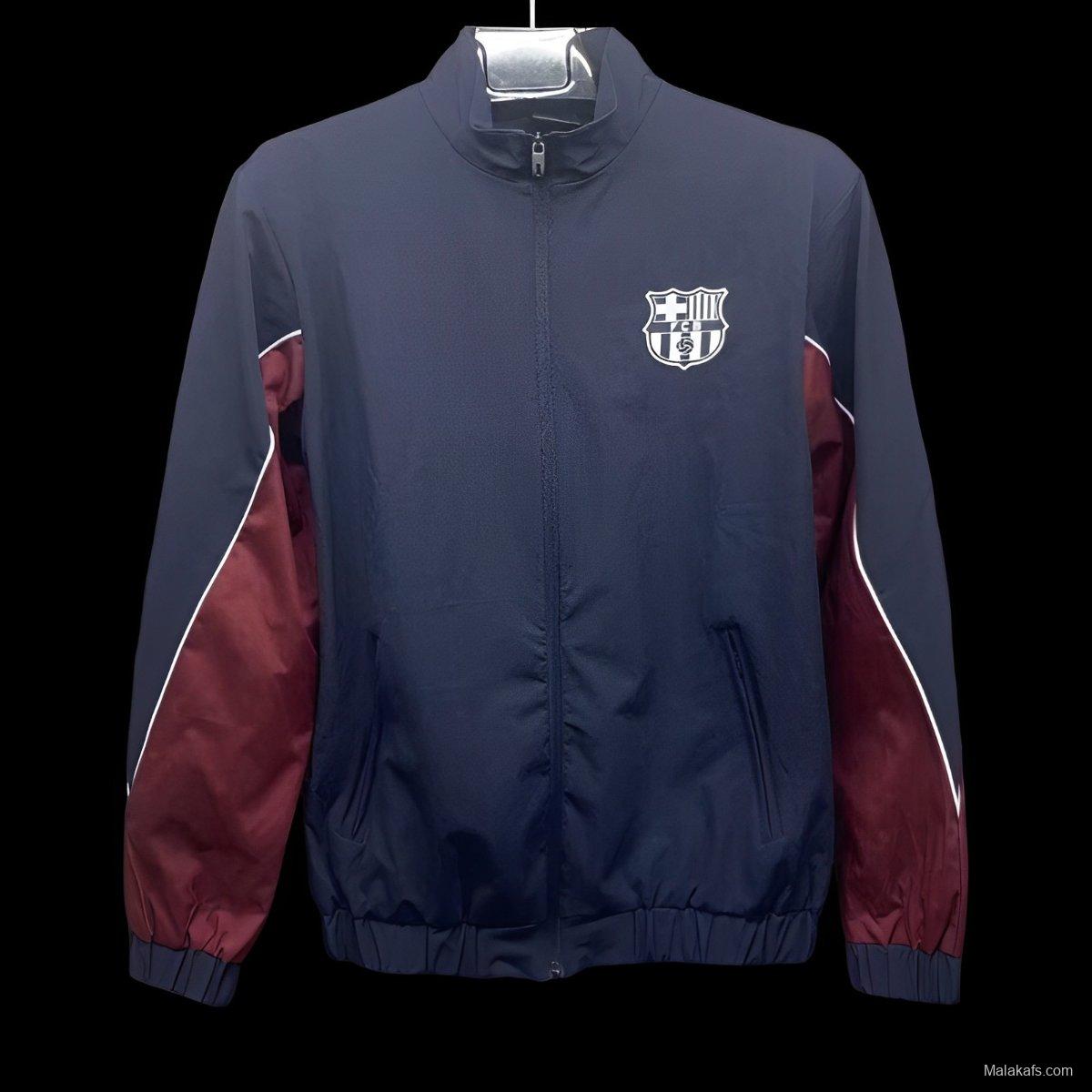 24/25 Barcelona Navy Full Zipper Windbreaker