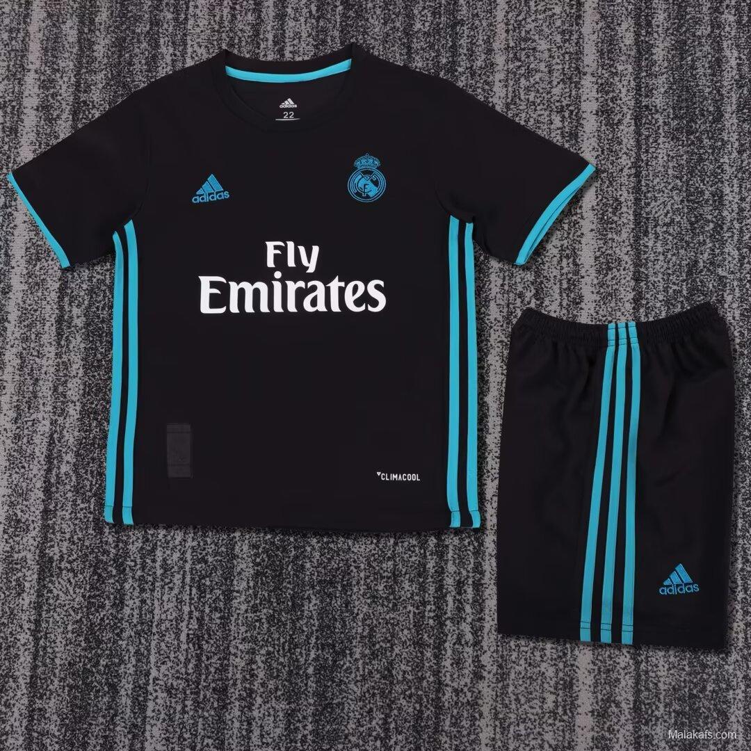 Retro Kids 17/18 Real Madrid Away Black Jersey