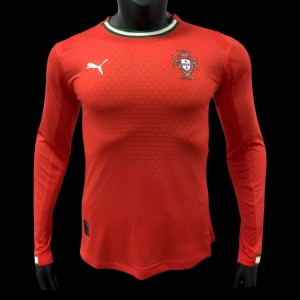 Player Version 2024 Portugal Home Long Sleeve Jersey