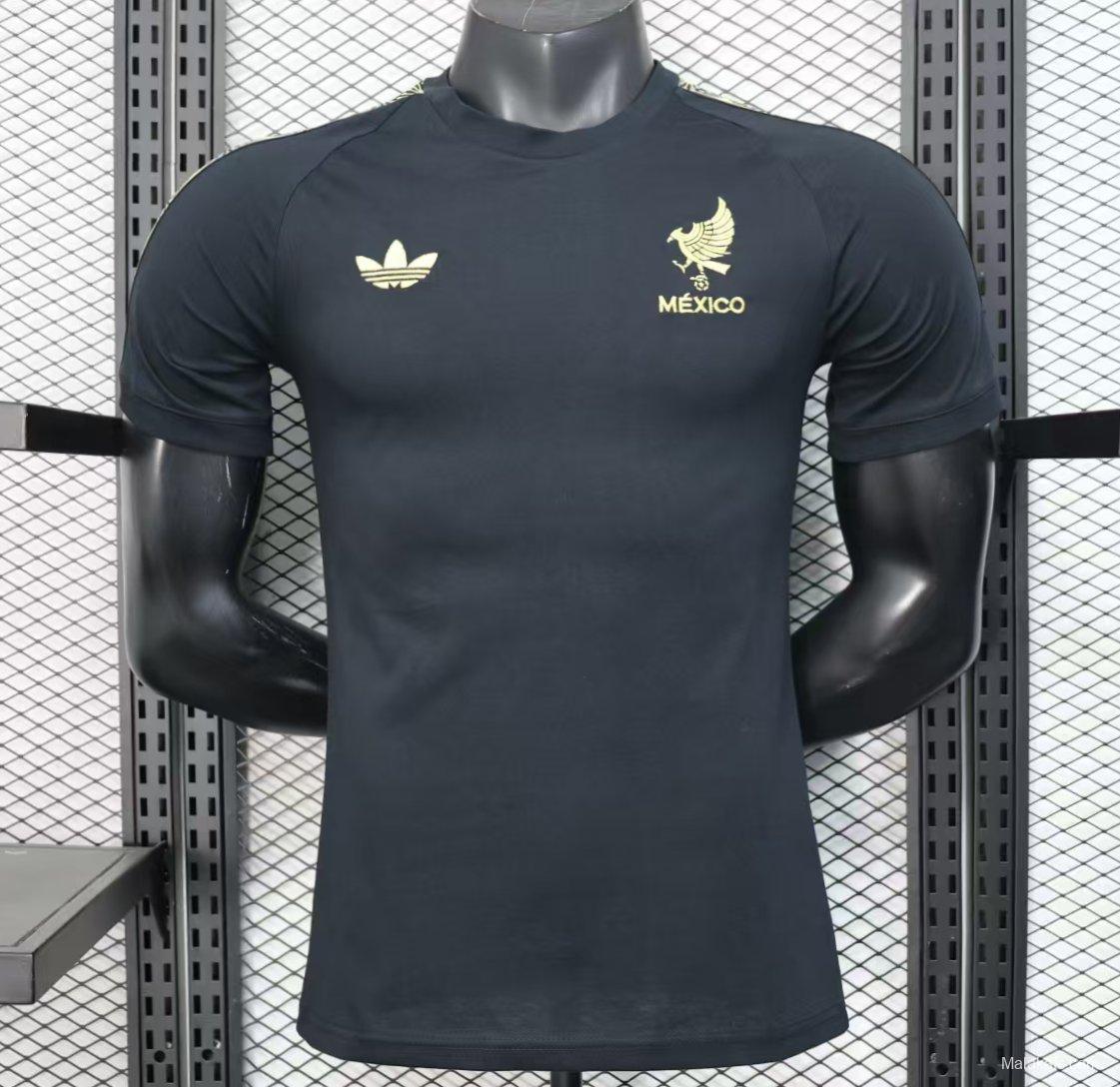 2025 Mexico Cotton Black Casual T-Shirt