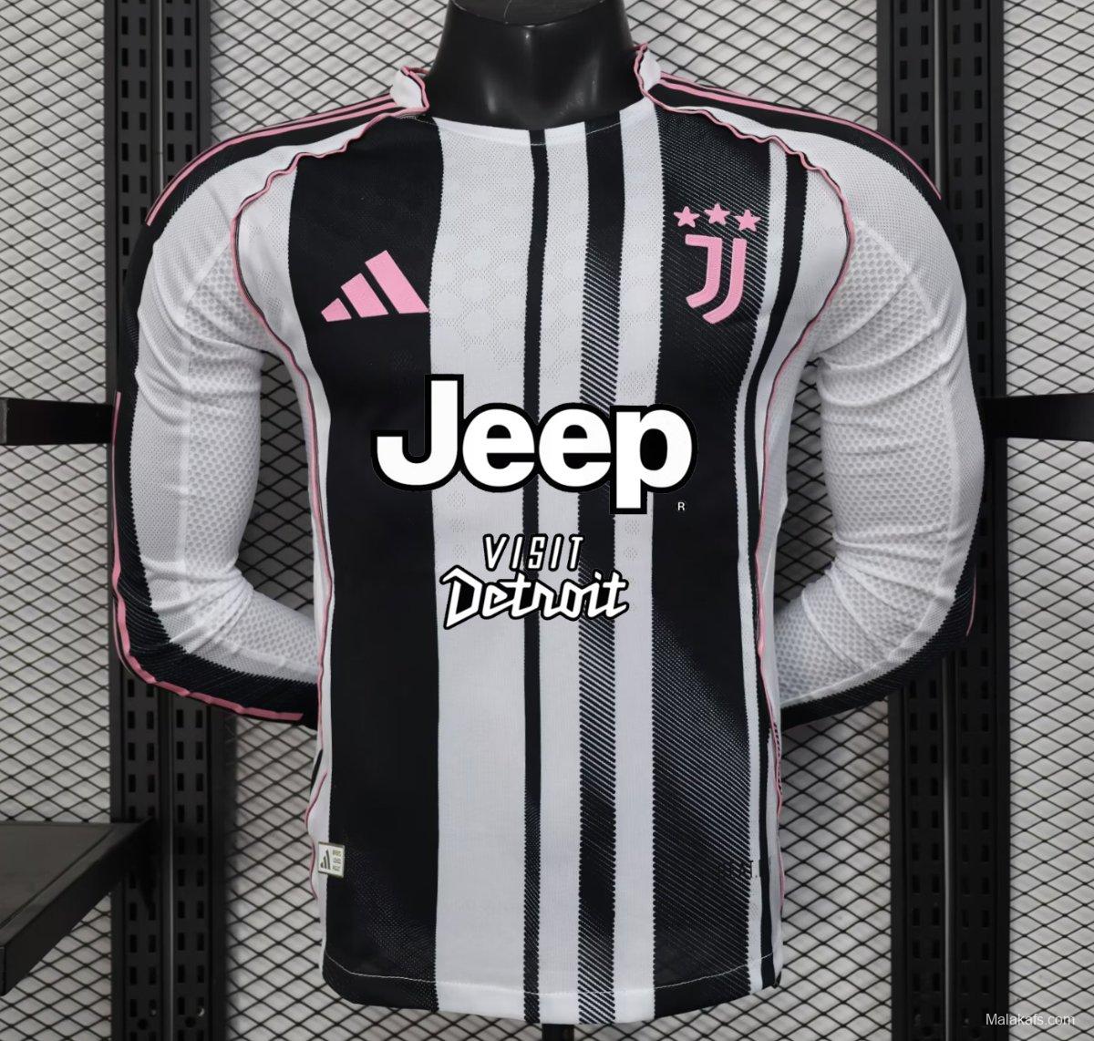 Player Version 25/26 Juventus Home Long Sleeve Jersey