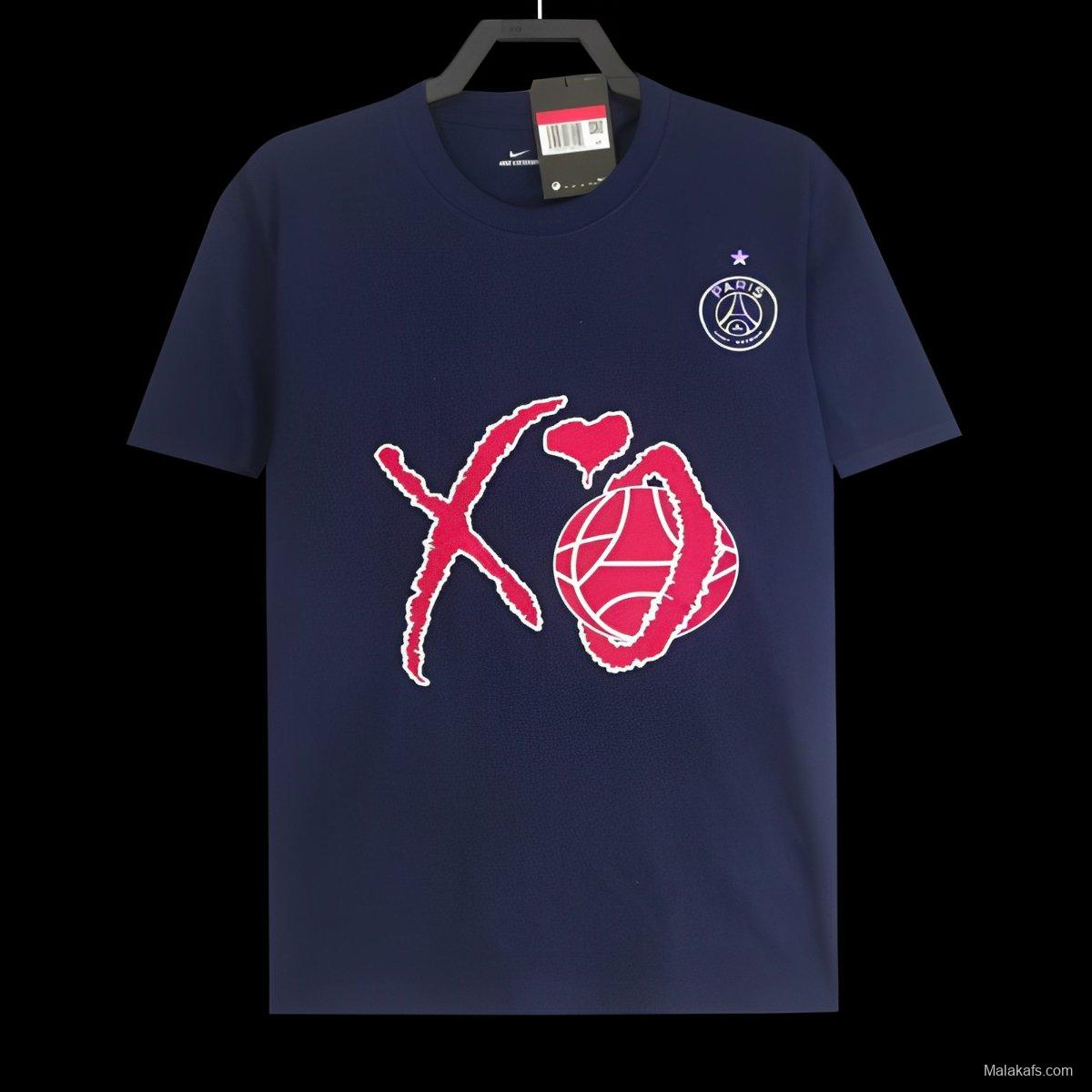 25/26 PSG x OX Navy Cotton T-Shirt