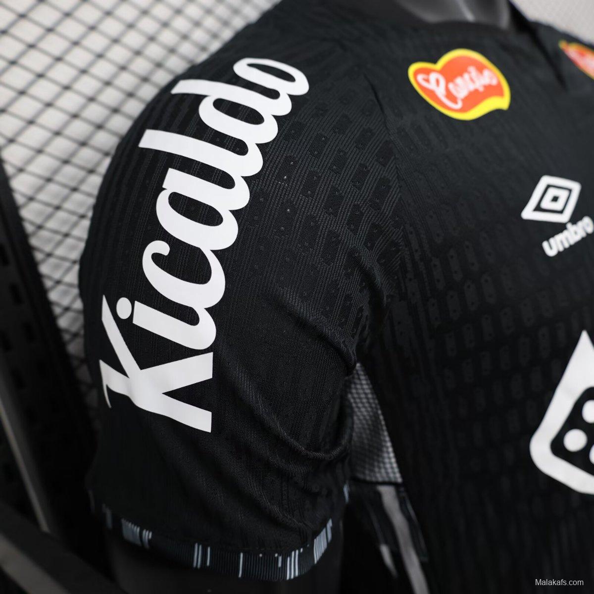 Player Version 25/26 Santos FC Black with Geometric Pattern Jersey