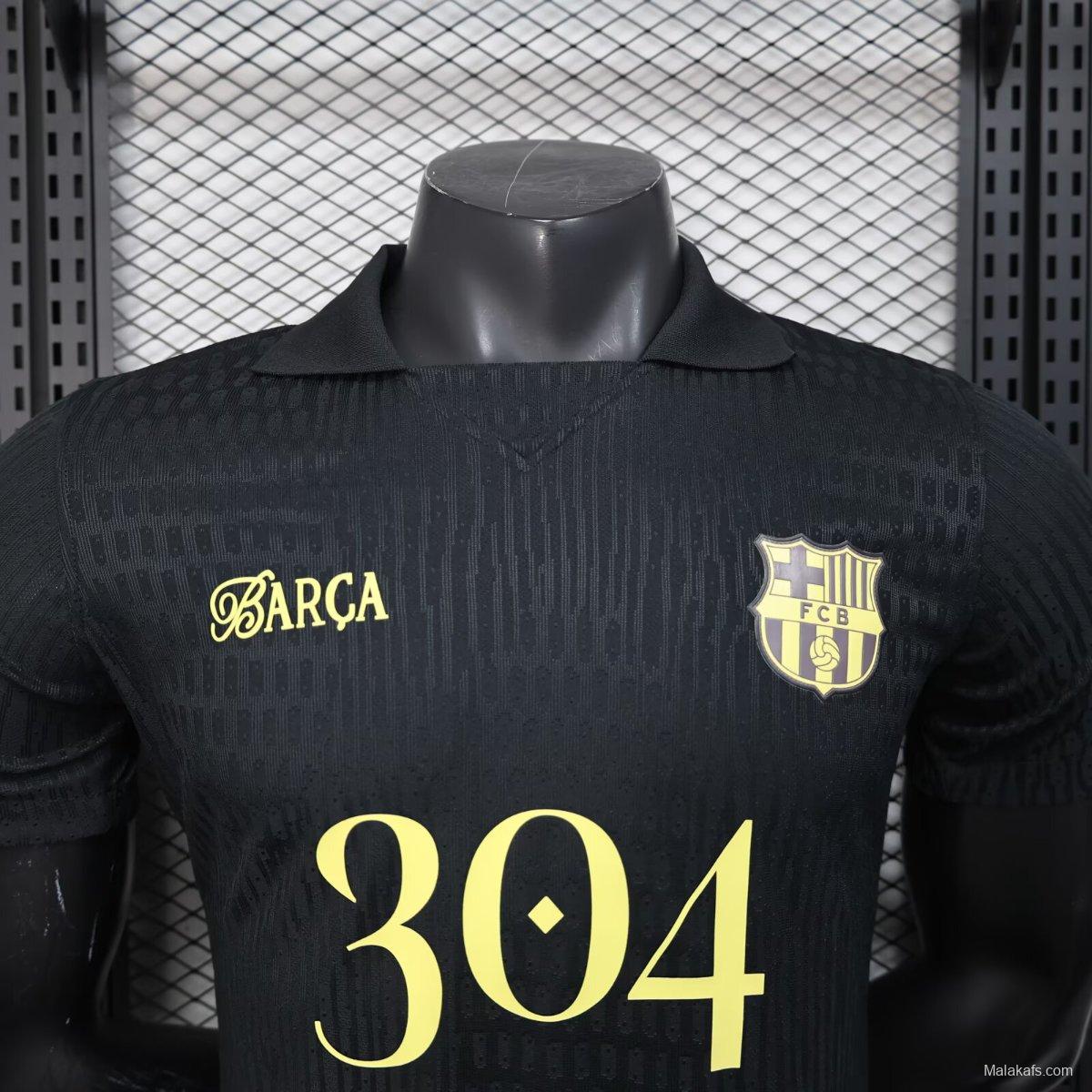 Player Version 25/26 FC Barcelona BLACK Jersey With 304 Sponsor