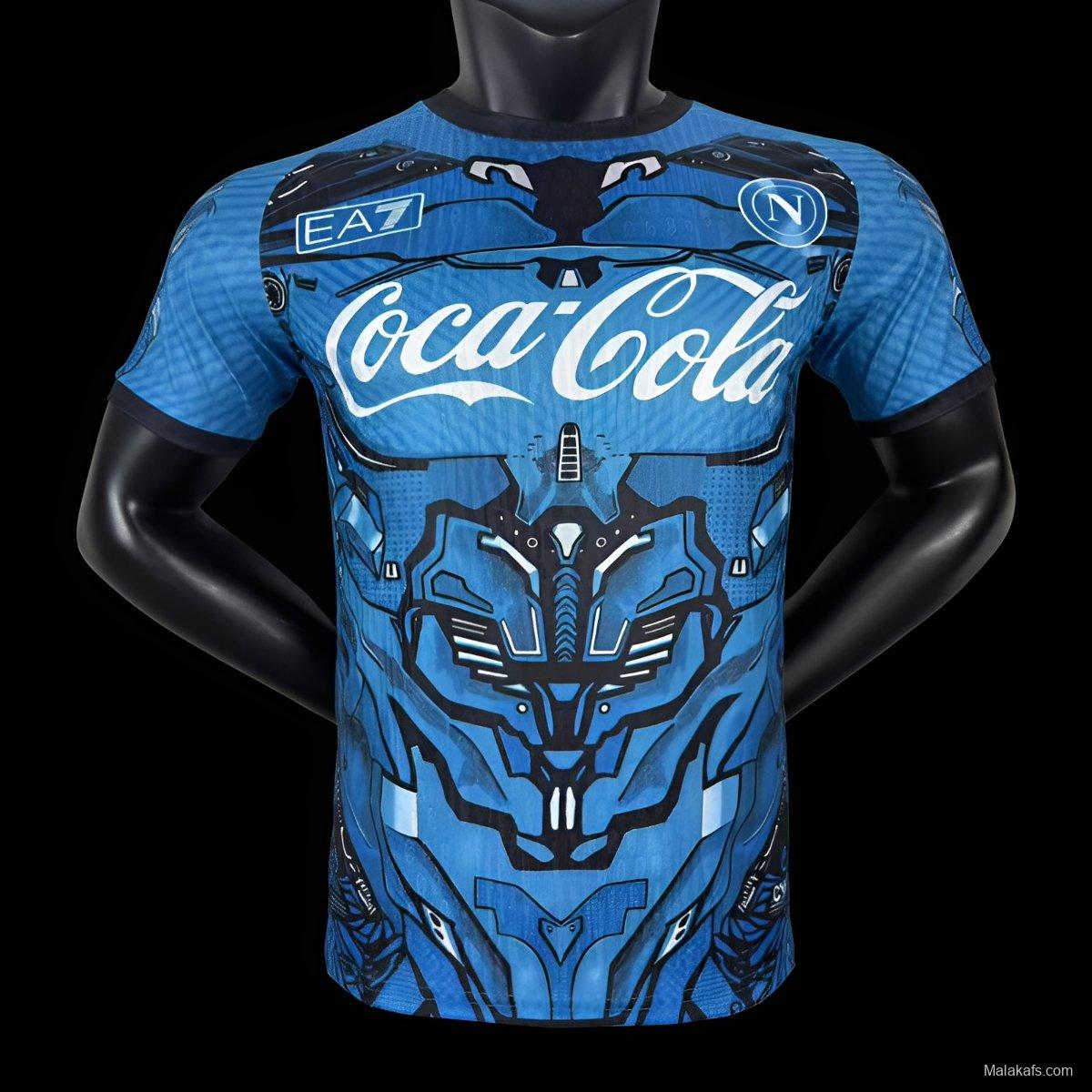 Player Version 25/26 Napoli EA7 Blue with Robotic Armor Pattern Jersey