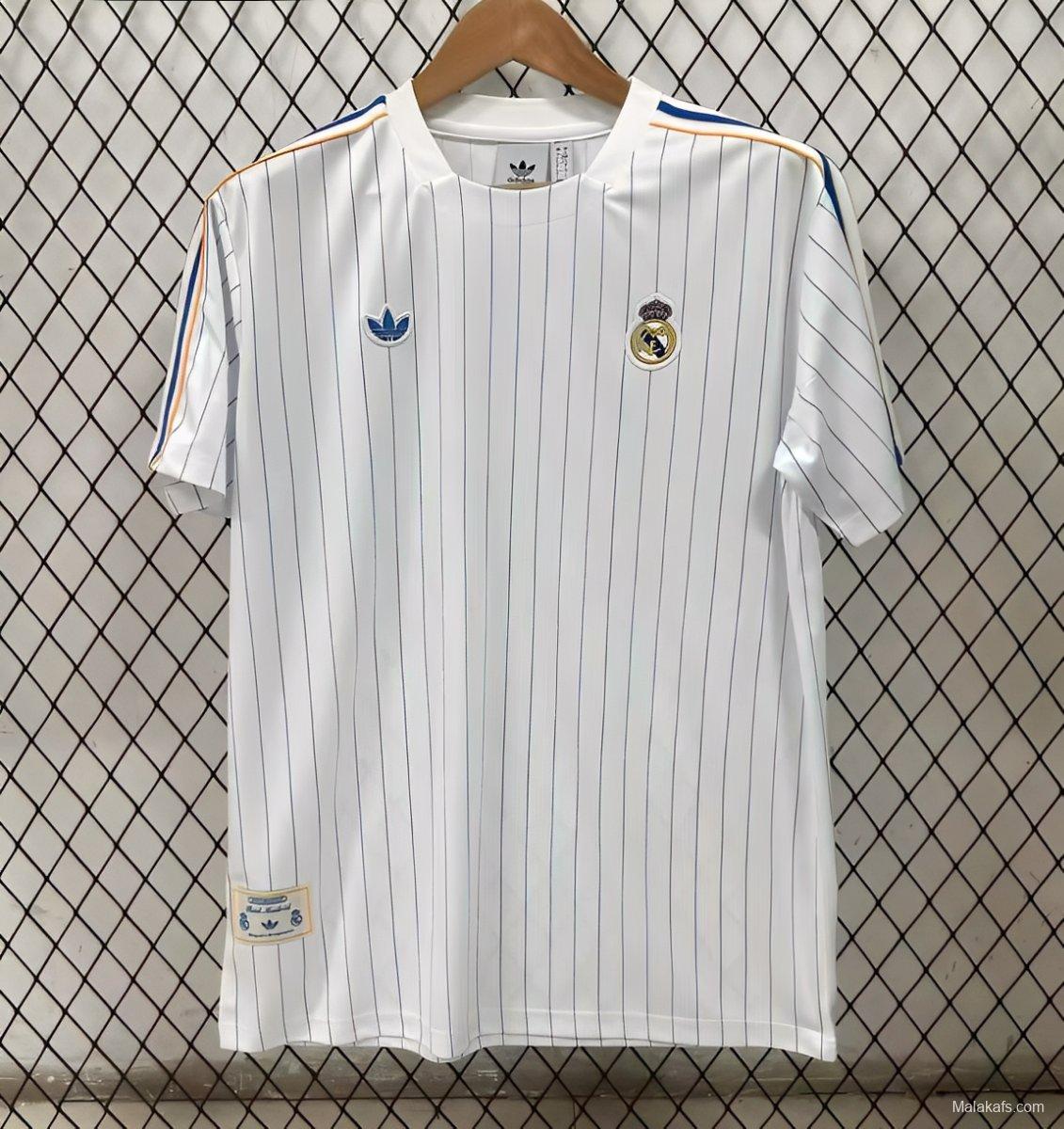 25/26 Real Madrid Adidas Original Terrace Icons WHITE Jersey