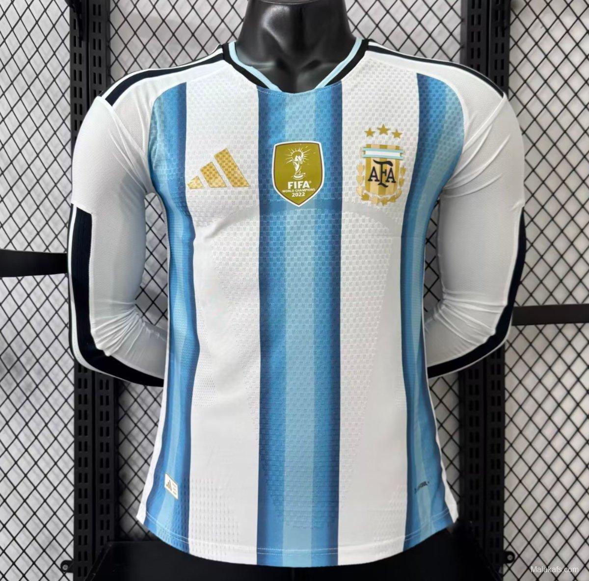 Player Version 2026 Argentina Home Long Sleeve Jersey