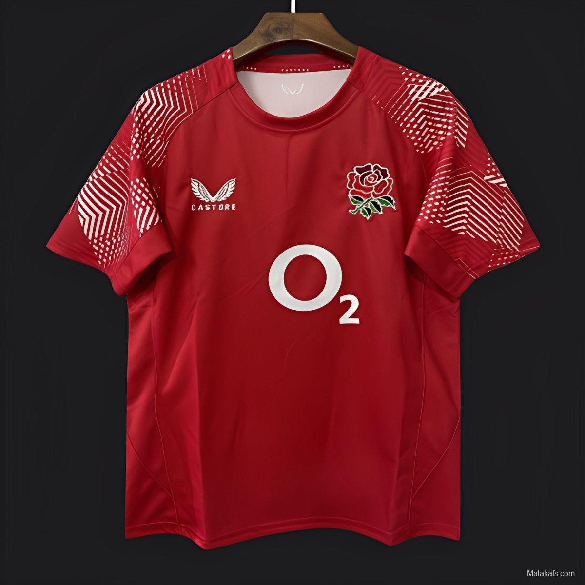 2026 England Red with Geometric Stripe Pattern Jersey