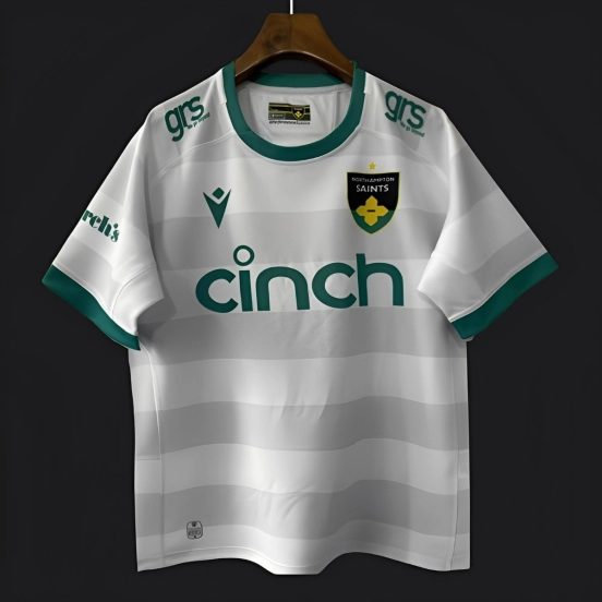 25/26 Northampton Saints White with Green Trim Jersey