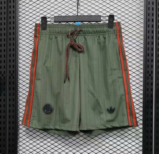 Player Version 25/26 Bayern Munich Olive Green with Orange Side Stripes Shorts