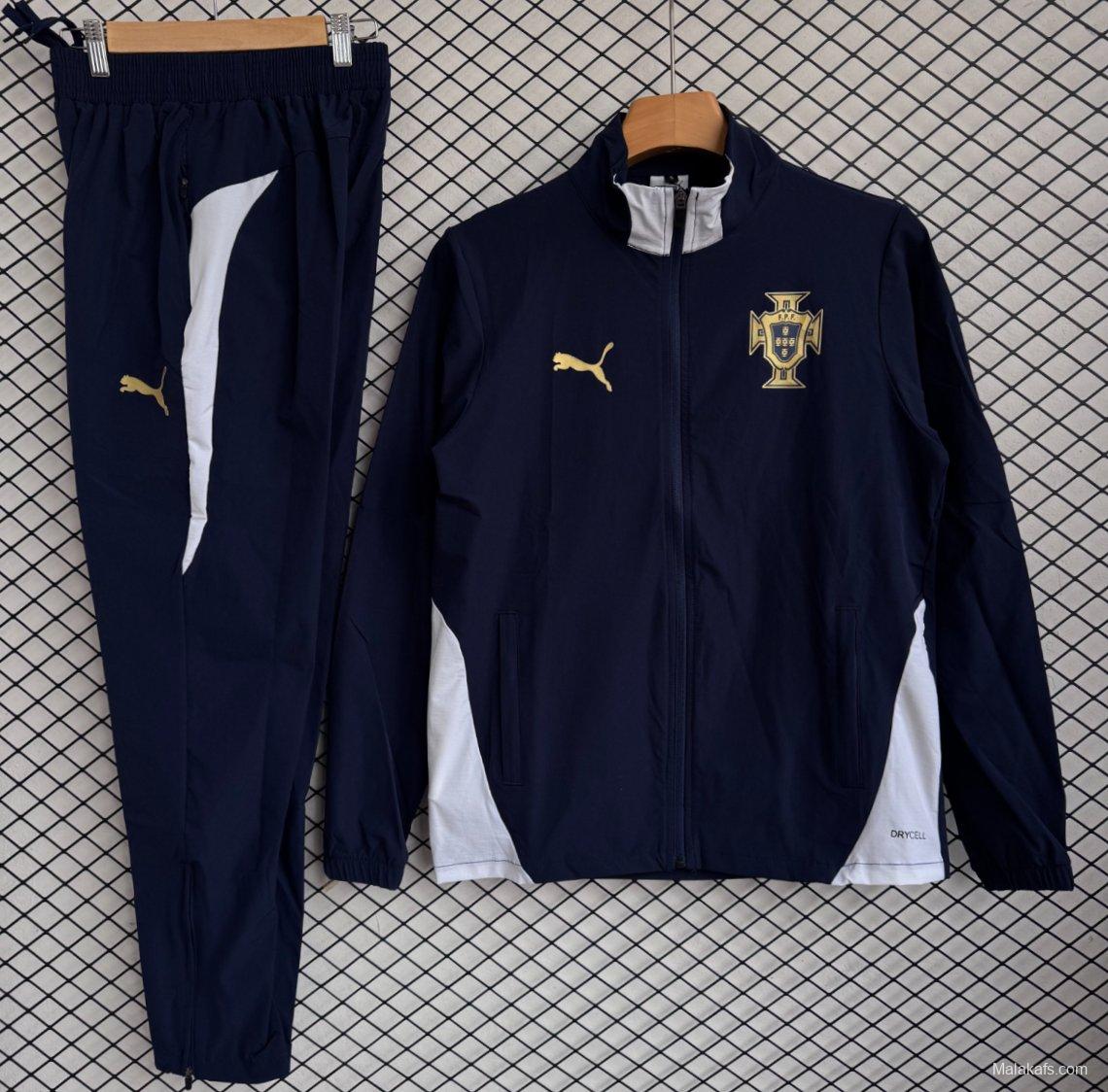 25/26 Portugal Navy Full Zipper Windbreaker + Long Pants