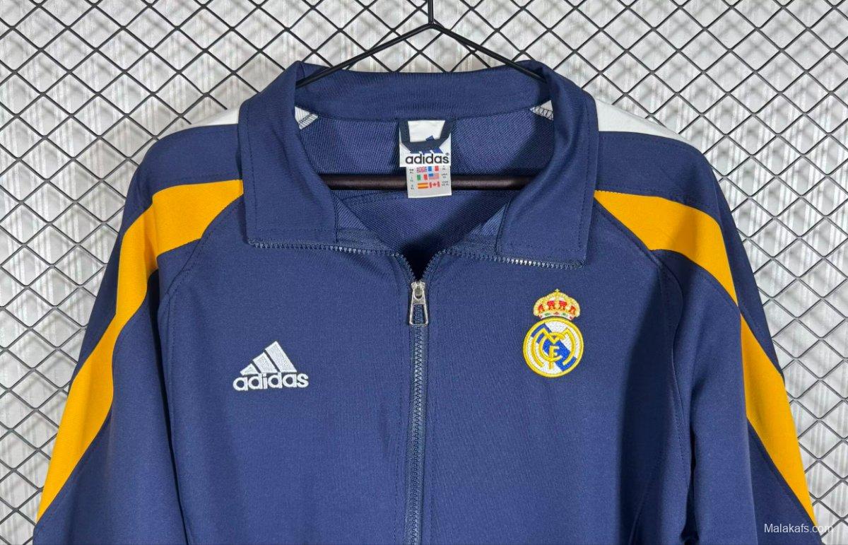 Retro 98/99 Real Madrid Navy/Yellow Full Zipper Jacket