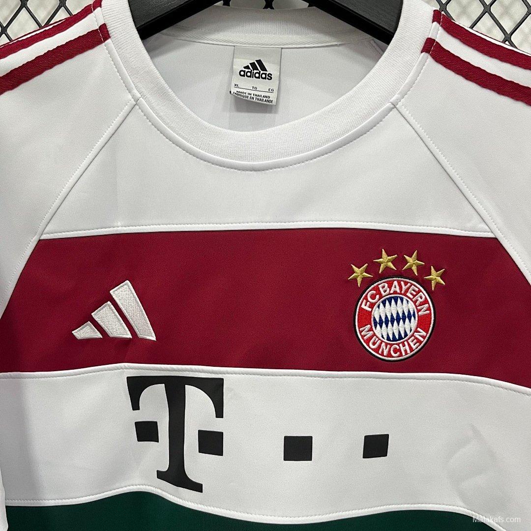 25/26 FC Bayern Munich Adidas Long Sleeve Sweatshirt - White Maroon Green Colorblock Training Top