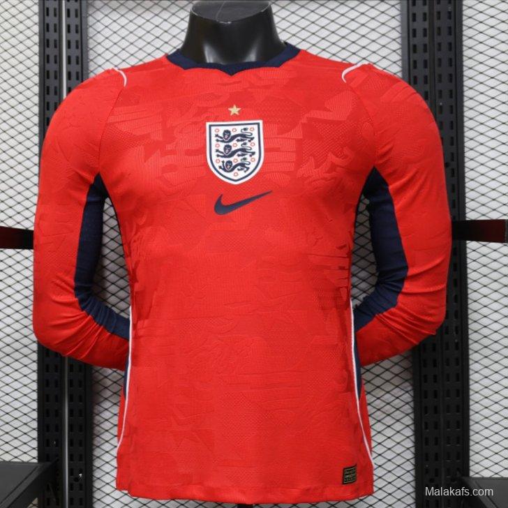 Player Version 26/27 England Away Red Long Sleeve Jersey