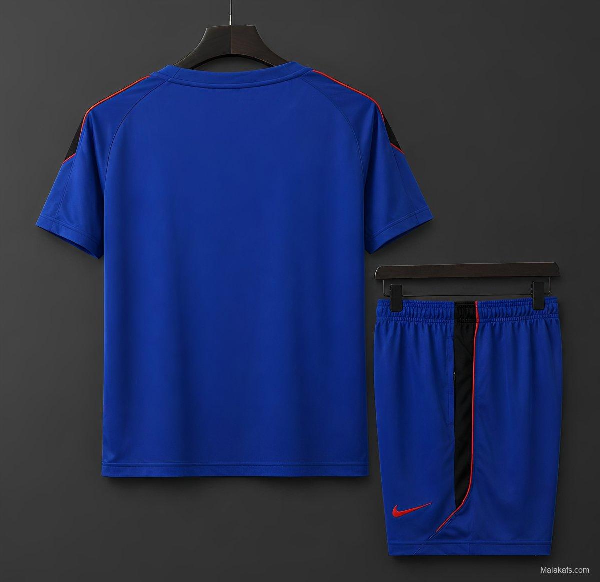 2026 Norway Away Training Blue/Red Jersey + Shorts Set