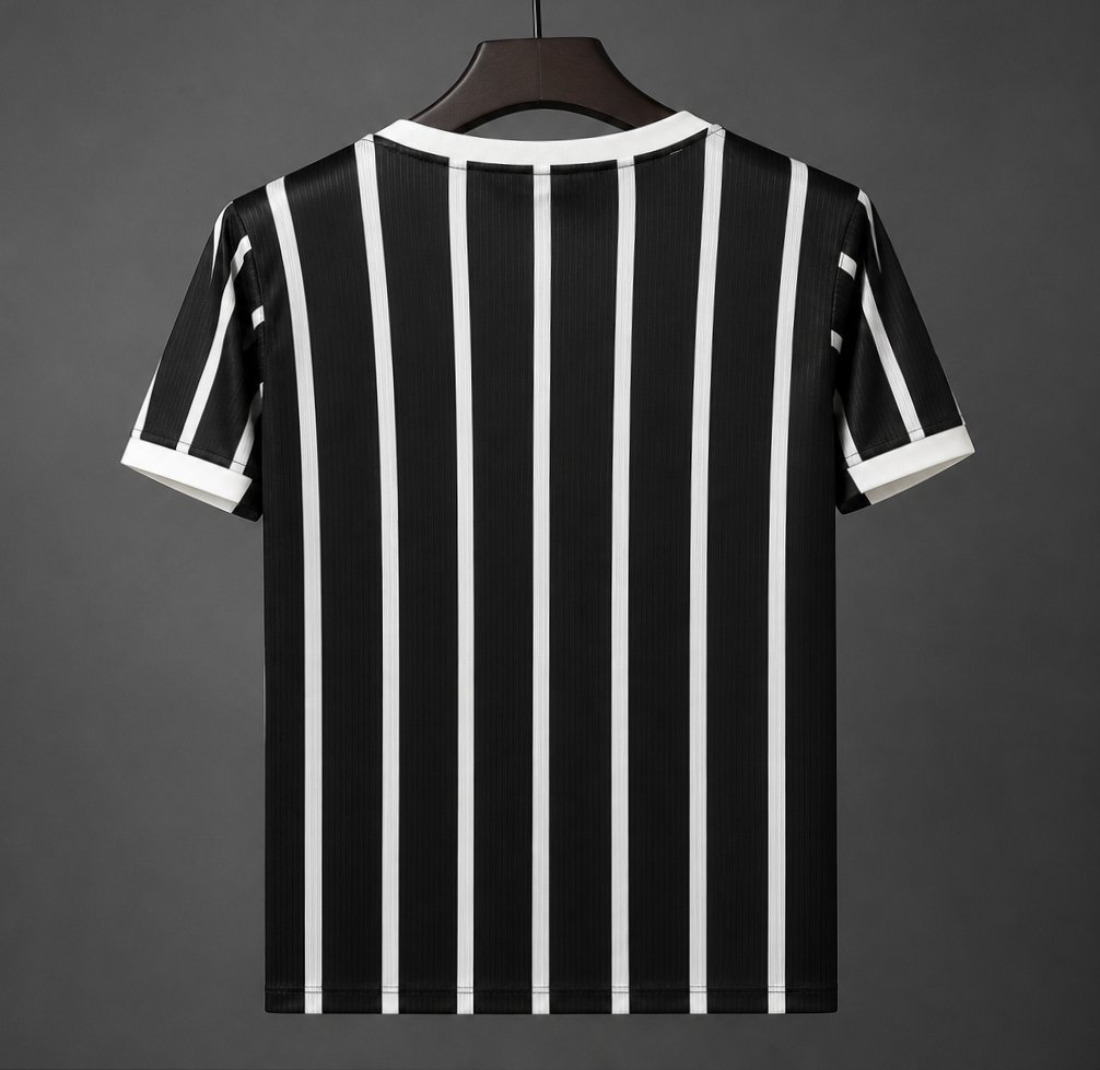 25/26 Corinthians Away Black White Pinstripes Jersey