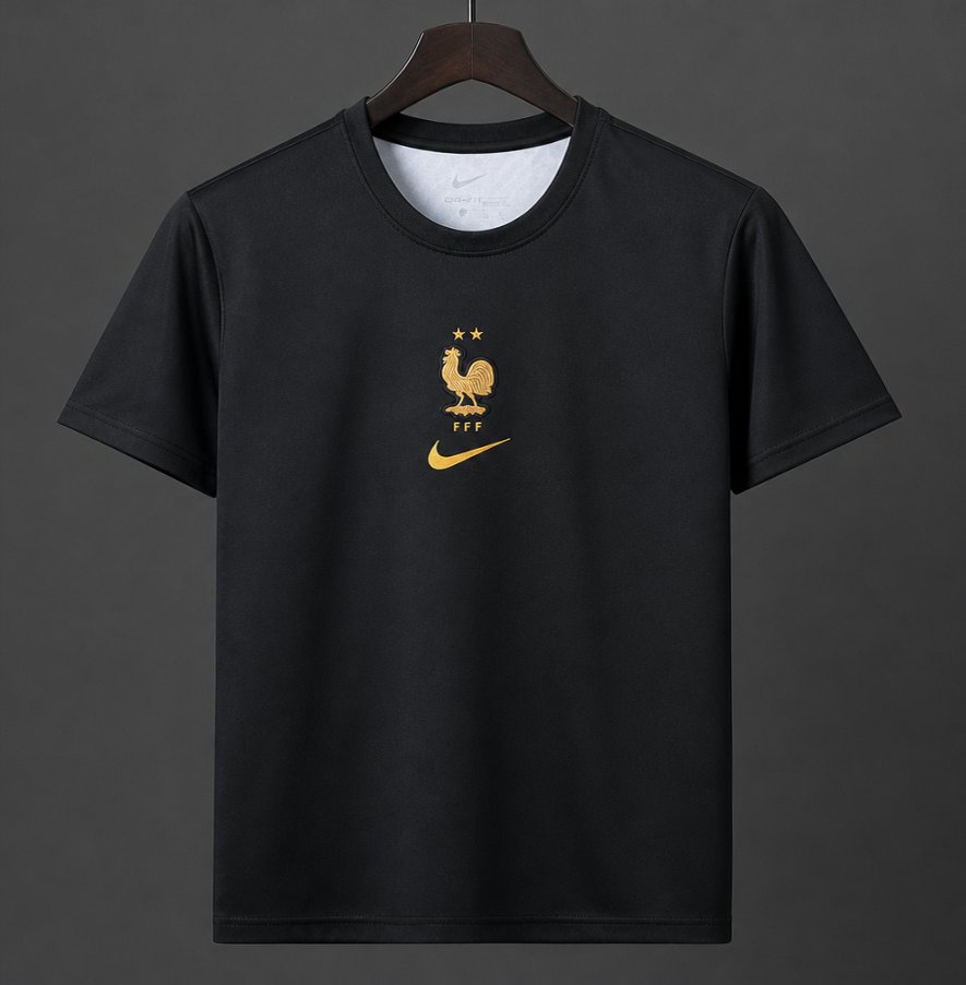 2026 France World Cup Premium Goalkeeper T-Shirt- Black/Orange