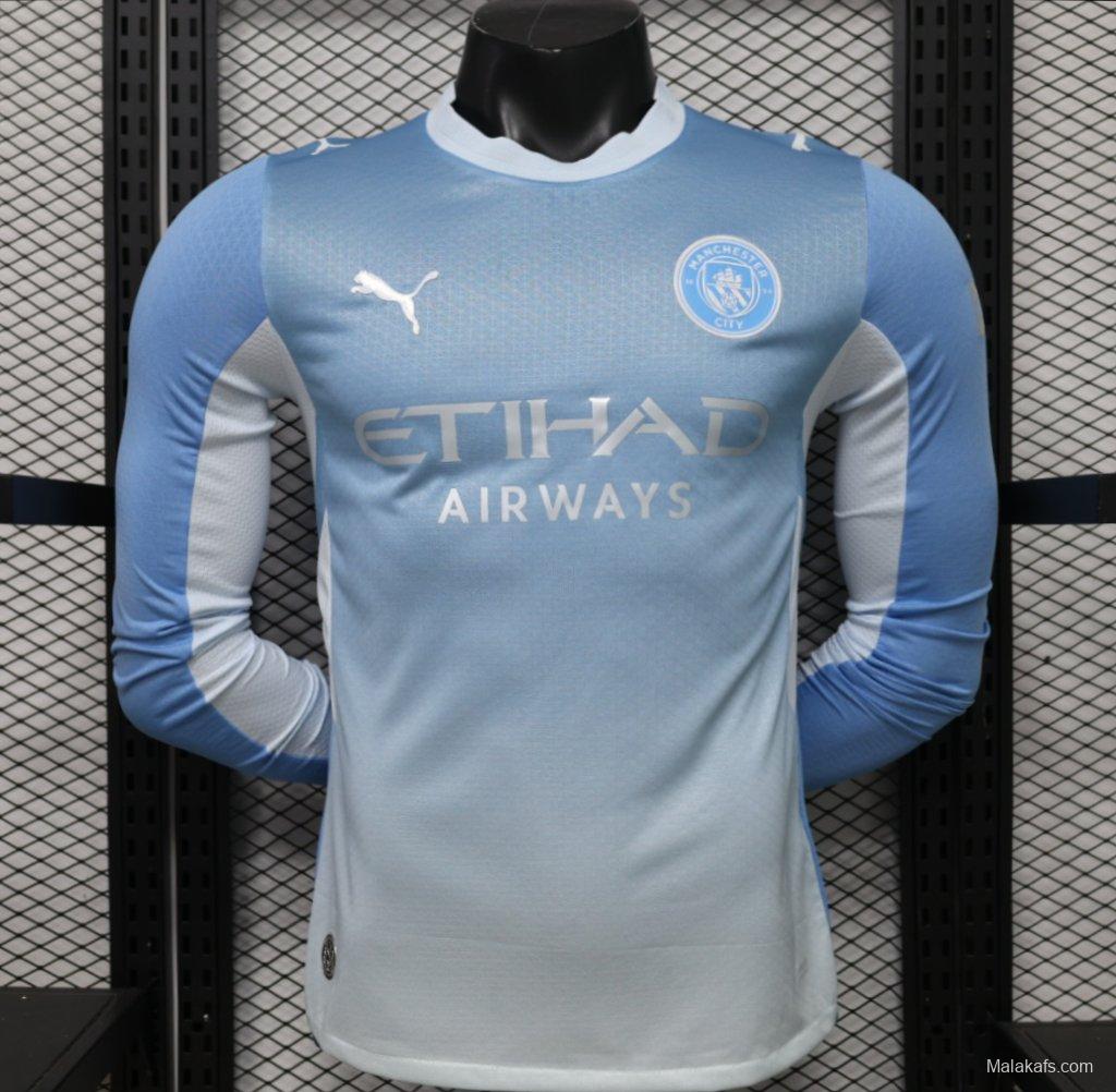 Player Version 26/27 Manchester City Sky Blue with White  Long Sleeve Jersey