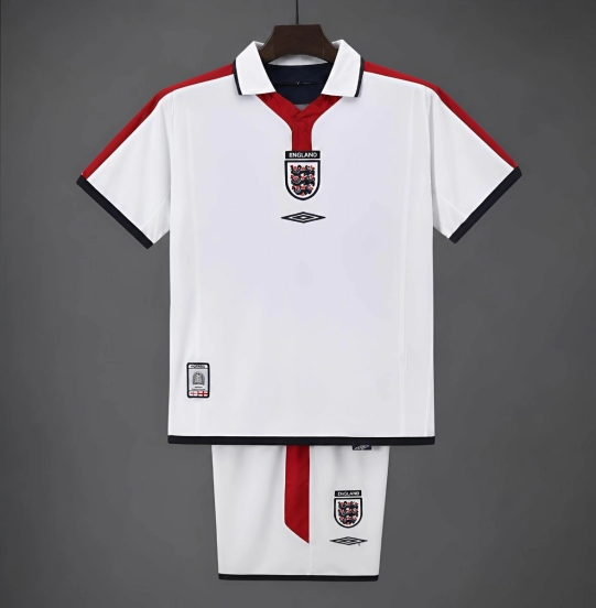 Retro 2003/04 Kids England White Home Jersey