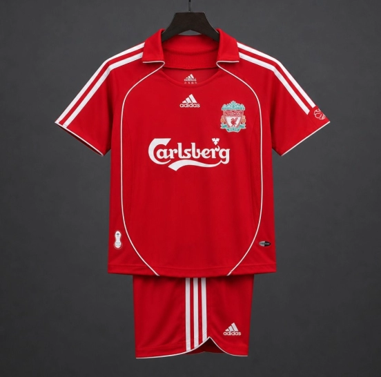Retro Kids 06/08 Liverpool Red Home Jersey