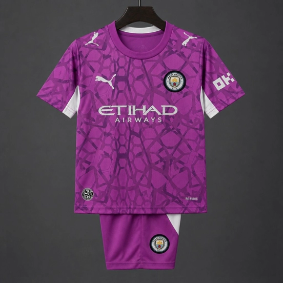 26/27 Kids Manchester City Goalkeeper Electric Orchid Jersey