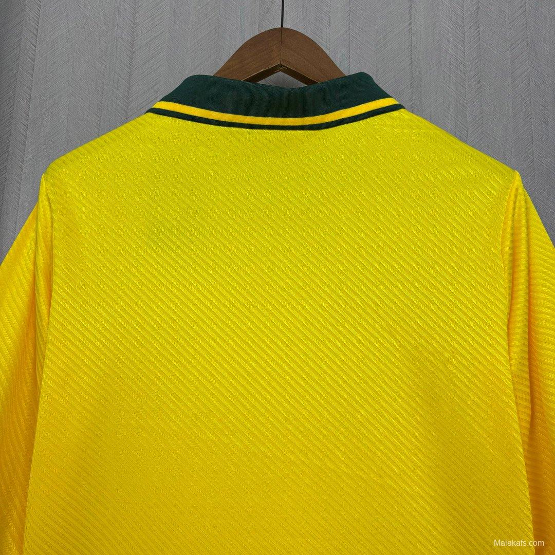 Retro 1994 Brazil Home Long Sleeve Yellow Jersey