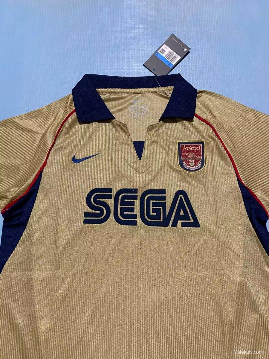 26/27 Arsenal Vintage 2001/02 Remake Gold Away Jersey