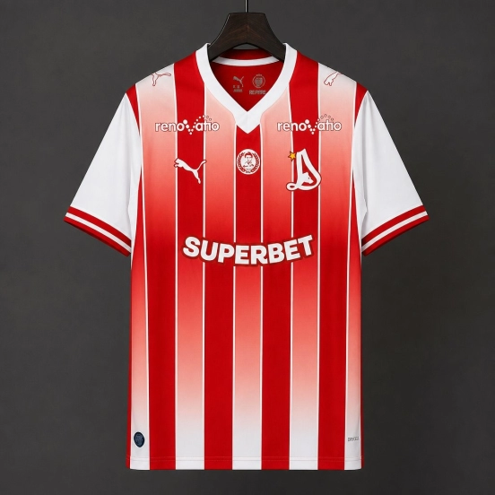 26/27 Dinamo Bucuresti Home Red&White Stripes Jersey