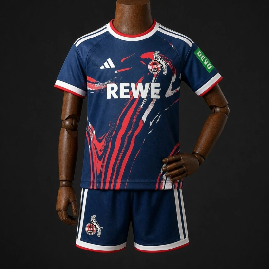 26/27 Kids Koln Third  Navy Blue Kit Jersey