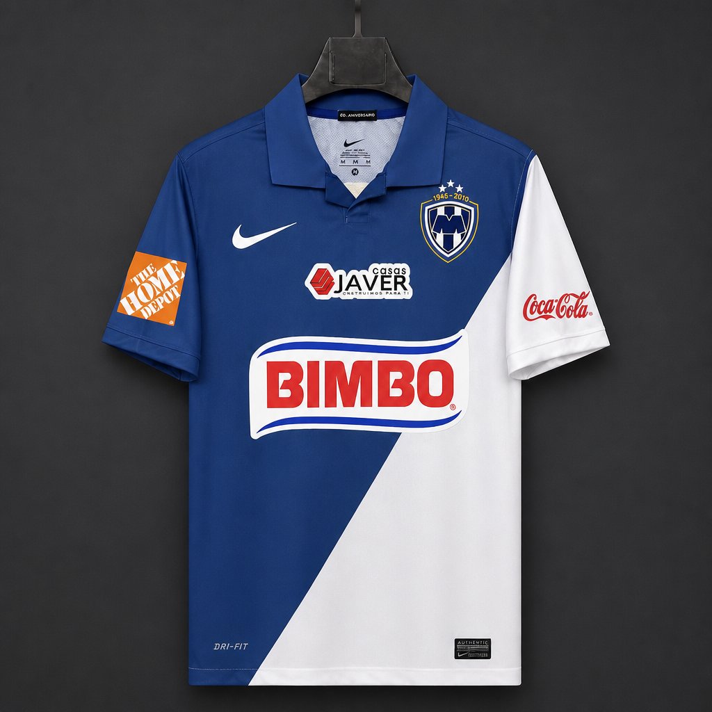 Retro 09/10 Rayados Monterrey Third Navy Blue With White Jersey
