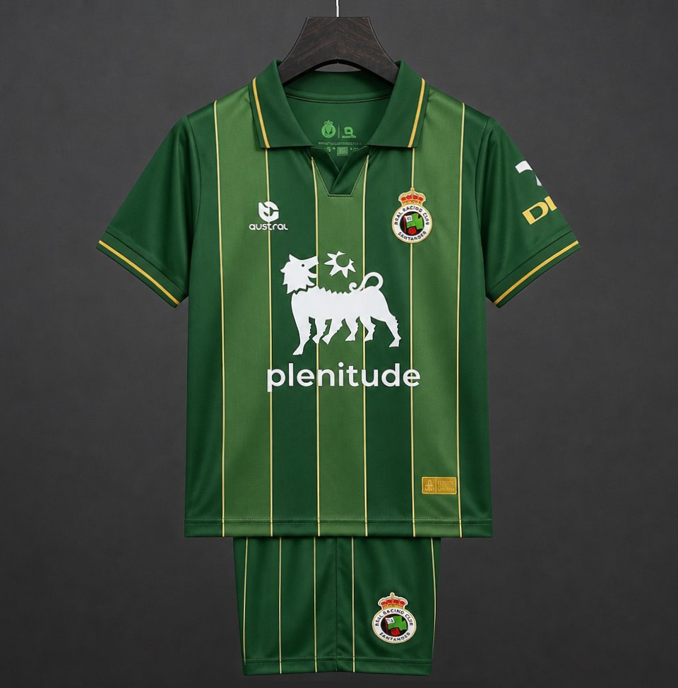 26/27 Kids Racing de Santander Away  Dark Green Jersey Kit