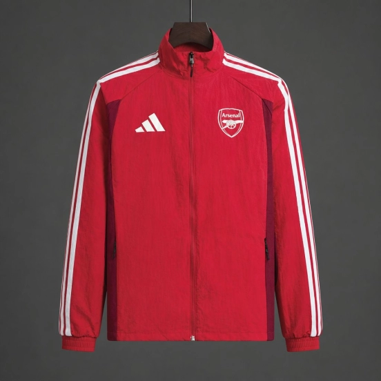 26/27 Arsenal FC Red  Full Zipper Windbreaker Jacket