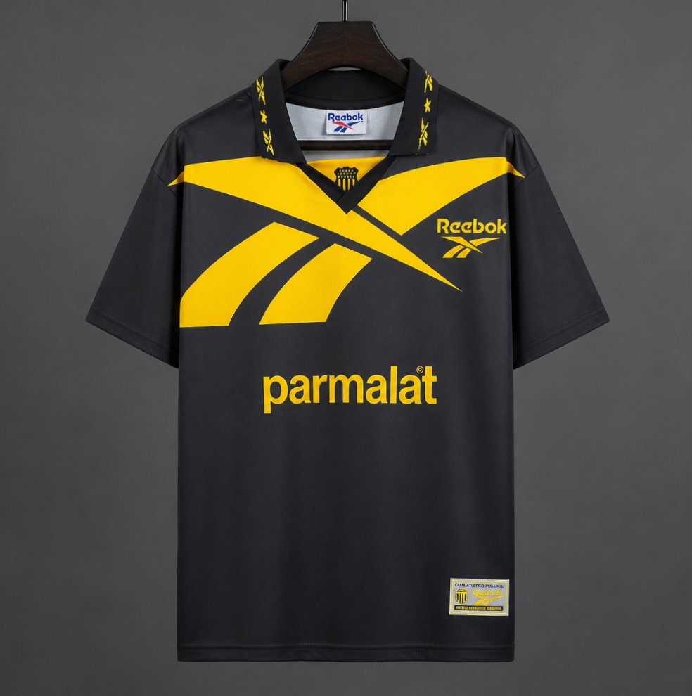 Retro 97/98 Atletico Penarol Away Black Yellow Jersey